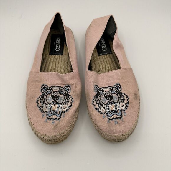 KENZO Paris Canvas Pink Tiger Espadrilles Women Shoes Size EU 39/ US 8 - Picture 1 of 5